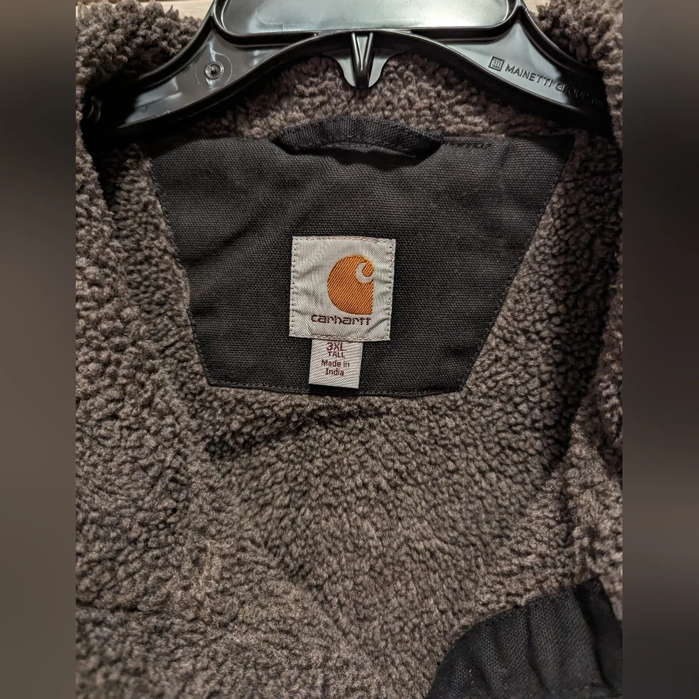 Carhartt Men's Loose Fit Duck Sherpa Lined Mock Neck Vest 3XLT 3XL Tall Black - Picture 3 of 5